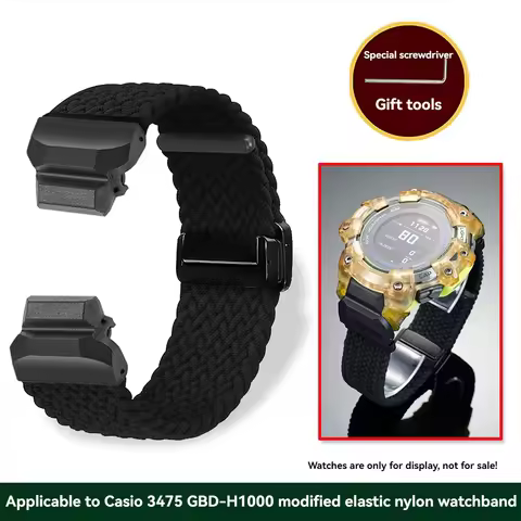 For Casio G-SHOCK series smart watch 3475 GBD-H1000 sports Nylon Canvas strap gbd-h1000 black waterp