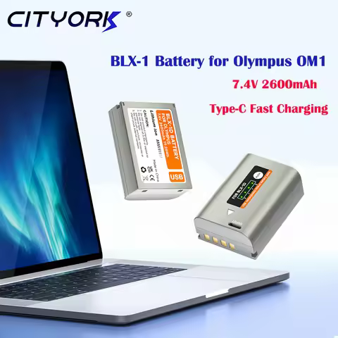 2600mAh BLX 1 BLX-1 Battery for Olympus OM1 OM-1 Mirrorless Camera BLX1 Battery + Type C Fast Charge