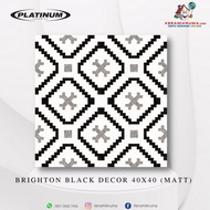 Keramik Lantai Platinum 40x40 Brighton Black Decor Matt Satin Kasar