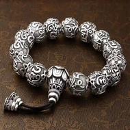 Bracelet bracelet Retro Silver-Plated bracelet Six-Character Men's Mantra Sanskrit Pixiu bracelet Me