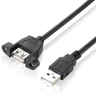 USB 2.0 Extension Cable Male To Female with Screw Panel Mount Foil+Braided Shielded 30cm 50cm 1m 2m 