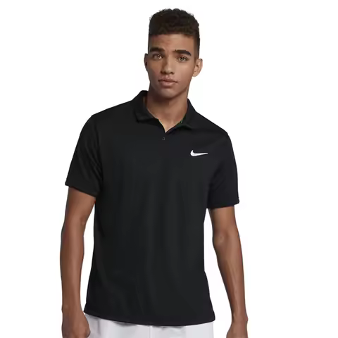 Nike 770271 POLO Shirt 195g CVC Beaded Mesh 65% Cotton 35% Polyester Black Color Short Sleeve S-3XL