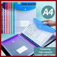 OIWLSAX321 6 pcs Binder Folders, Envelopes A4 Binder Pocket,  11 Holes 6 colors  Punched Pockets Fil