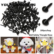 YOLA 100pcs/bag Safety Triangle Noses Accessories Plastic Black 4.5X5.5MM