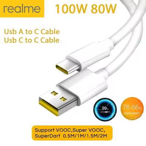 Original Realme Supervooc Superdart Cable 80w 100w 67w Usb Type C Fast Charger Cabel Realme Gt7 Pro 