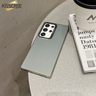 KISSCASE สำหรับ Samsung S24Ultra เคสโทรศัพท์มือถือเลเซอร์สองชั้น S22Ultra เงินป้องกันการตกป้องกัน S2