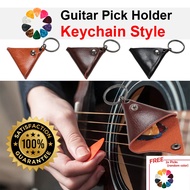 Guitar Pick Holder Triangle Shape Keychain for Gitar Ukelele Bass Akustik Gitar Accessories Original