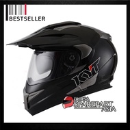 Helm KYT Enduro Supermoto Matt Black Doff Solid Full Face Cross