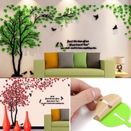 Indah 3D Pohon DIY Cermin Dinding Decals Stiker Seni Rumah Room Decor