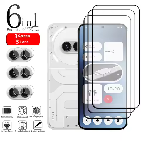 6-in-1 For Nothing Phone 2A Glass For Nothing Phone 2A Glass Full Cover Glass Screen Protector For N