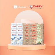 Zappy Super Brand Box (Zappy Facial Hygiene Wipes 15s + Zappy Icy Refresh Body Wipes 20s Cucumber Me