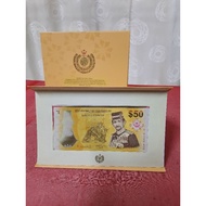🔥文莱~BRUNEI 50 Ringgit Commemorative Polymer Note~  F1 Prefix (unc)🔥