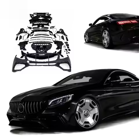 Bodykit for Mercedes- S Coupe C217 2013-2020 Upgrade to 2021S65 S63 AMG Style with Bumper Black Exha
