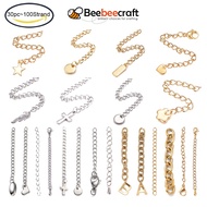 Beebeecraft 30~100 Strands/pc 304 Stainless Steel Chain Extender Golden with Charms for DIY Jewelry Crafting