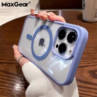 [Woo Fashion Case] แม่เหล็กสำหรับเคสชาร์จไร้สาย Magsafe iPhone 14 13 12 Mini 11 Pro Max XR X S 7 8 Plus SE ฝาปิดอะคริลิคเคสกันกระแทกมือถือ
