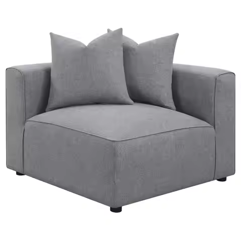 Amherst Grey Corner Chair with Accent Pillow Modern Chair