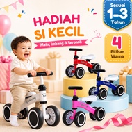 Kids Balance Bike 2/4 Wheel Basikal Imbangan Kanak Kanak No Pedal Toddler Training Bike 1-4 Tahun