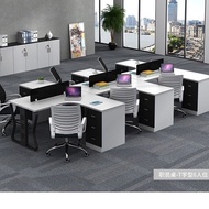 Office Staff Company Work Table Corner Desk Chair Desk Seat 4-Person Card Seat Combination Office 6-