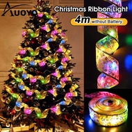 Auoyo 1/4M Ribbon Fairy Light Christmas Decoration Light Christmas Tree Ornaments String Lights LED 