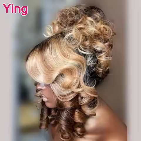 Ying Highlight Honey Blonde 180% Body Wave 13x6 Transparent Lace Front Wig 13x4 Lace Front Wig PrePl