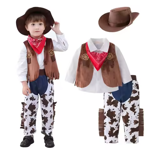 Fantasia Purim Halloween Costumes for Baby Toddler Kids Child Boys Cow Boy Cowboy Costume Party Fanc