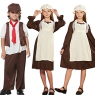 Halloween Ethnic Costume - Victorian Maid Style Newspaper Outfit for Kids