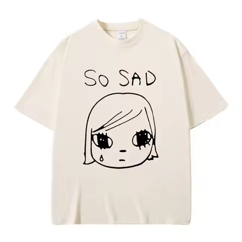 Yoshitomo Nara So Sad Funny Graphic T-shirt Men Women Casual High Quality Soft Cotton T Shirts Unise