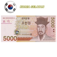 Uang Asli 5000 Won Korea Selatan Unc Gress