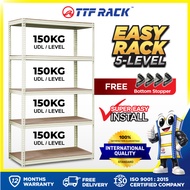 TTF Rack™️EASY RACK H150-210cm 5Level /Boltless Rak Besi Bertingkat Dapur Home Organizer Steel Metal