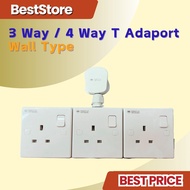 (SIRIM)HEAVY DUTY 2 GANG/3 GANG/4 GANG T-Adaptor EXTENSION WALL SOCKET AND ADAPORT SIRIM APPROVED MA