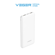 พาวเวอร์แบงค์ VEGER P10 Power Bank 10000mAh แบตสำรองลายเคฟล่า ขนาดกระทัดรัด เบาบาง รับประกันสินค้า 1