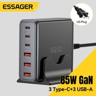 Essager 85W GaN 3A+3C Desktop Chargers PD3.1 QC4.0 USB A Type C Quick Charge Charger PD30W Multi-dev