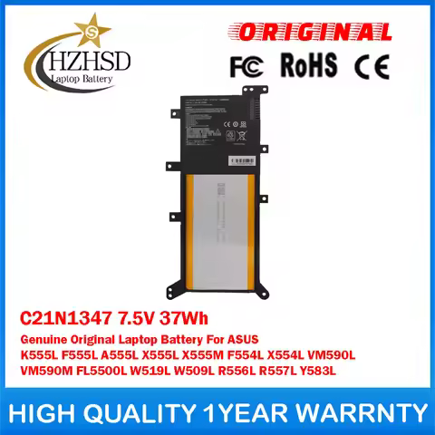 C21N1347 7.5V 37Wh Genuine Original Laptop Battery For ASUS K555L F555L A555L X555L X555M F554L X554