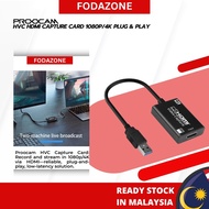 Proocam Video Capture Card 1080P 4K HDMI High Res Game HD Camera Recording Live Streaming Camera USB