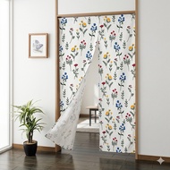 Japanese Noren Door Curtain with Aesthetic Floral Motif - Premium Room & Kitchen Divider Curtain