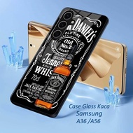 HP SAMSUNG A56 Glitter Glass Softcase - Casing SAMSUNG A56hp - SAMSUNG A56 -A03 Mobile Phone Protect