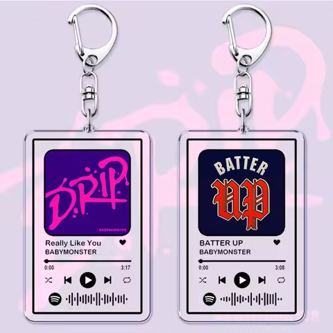 Popular Kpop Band Keychains for Women Accessories Bag SHEESH BATTER UP DRIP FOREVER Music Code Keyin