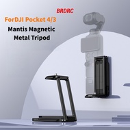 BRDRC Magnetic Metal Tripod for DJI Osmo Pocket 4/3, MagSafe Tripod, Multifunctional Metal Mounting 