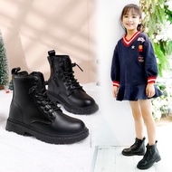 📣สินค้าขายดี📣รองเท้าบู๊ตมาร์ตินสำหรับเด็ก 2024 สไตล์เกาหลีรองเท้าเดี่ยวเด็กผู้หญิงสไตล์อังกฤษรองเท้าสั้นสีดำทันสมัยและสะดวก