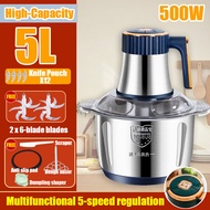 Meat Grinder 5L Kitchen mincer Stainless Steel Electric Meat Grinder 500W Five-Position Adjustment F