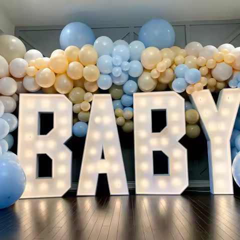 4FT 5FT Marquee Letter Wedding Decor Light Up Sign Metal Frame LED Bulbs Custom Light Marquee Letter