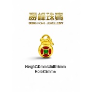 SF 999 无氰工艺烤漆铜钱福袋吊坠 Enamel Lucky Coin Fortune Bag Pendant/100%AUTHENTIC 999GOLD(FD013)