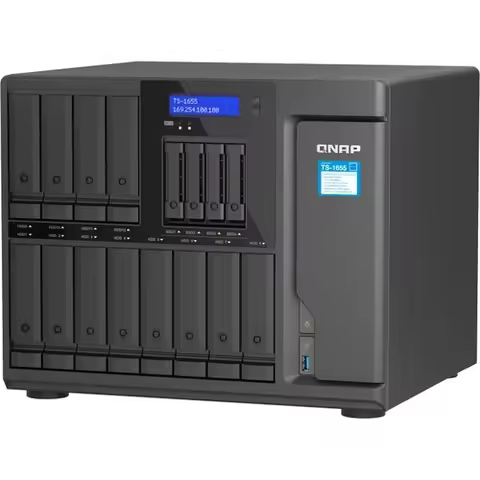 QNAP TS-1655 16-Bay NAS Enclosure 8GB of DDR4 RAM H igh-capacity Intel Atom C5125 NAS Network Storag