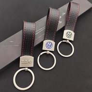 Women Man Suede Leather Logo GTI VW Keychain Car Key Ring For Volkswagen Golf 4 5 6 7 8 MK4 MK5 MK6 