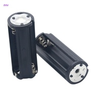 DOU AAA Battery Holder 2PCS Black Cylindrical 3x1.5V AAA Plastic Battery Storage