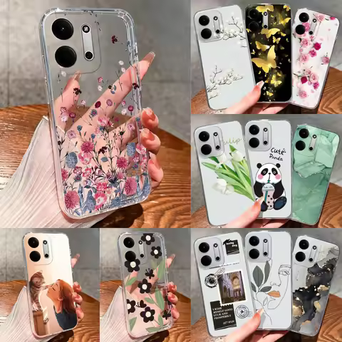 For Xiaomi Redmi 17C 5G Case Vintage Flowers Butterfly Fall Prevention High Quality Clear Shell For 