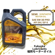 FUKUOKA ENGINE OIL SAE 5W-30 PRO API SN / GF-5 SEMI SYNTHETIC ( 4 LITER )