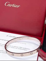 正品Cartier love卡地亞love白金寬版/闊版手鈪Bracelet Size:19全套25年/另有15-21