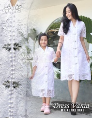 Terbaru 2024 Dress Paskah Couple Vania Busui Ibu Anak Perempuan 1 - 8 Tahun Bahan Brokat Kondangan