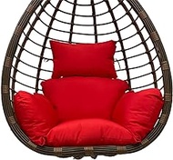 Srutirbo Egg Chair Cushion Replacement, Foldable Waterproof Hanging Basket Swing Chair Cushion with Headrest，Outdoor Porch Backyard Patio Hammock Swing Replacement Cushions (red)